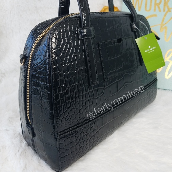 KATE SPADE NEW Women's Handbag Purse Small Felix Riverside St Exotic Black NWT - Picture 4 of 8